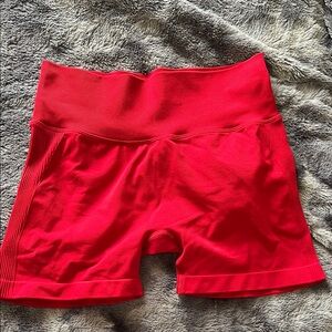 Red High-Waisted Shorts